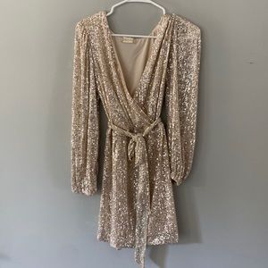 Altar’d State Mini Gold Sequin Dress